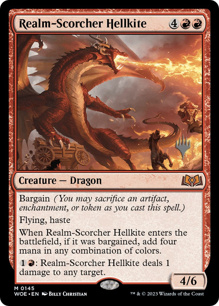 Realm-Scorcher Hellkite (Promo Pack) [Wilds of Eldraine Promos] | Jomio and Rueliete's Cards and Comics