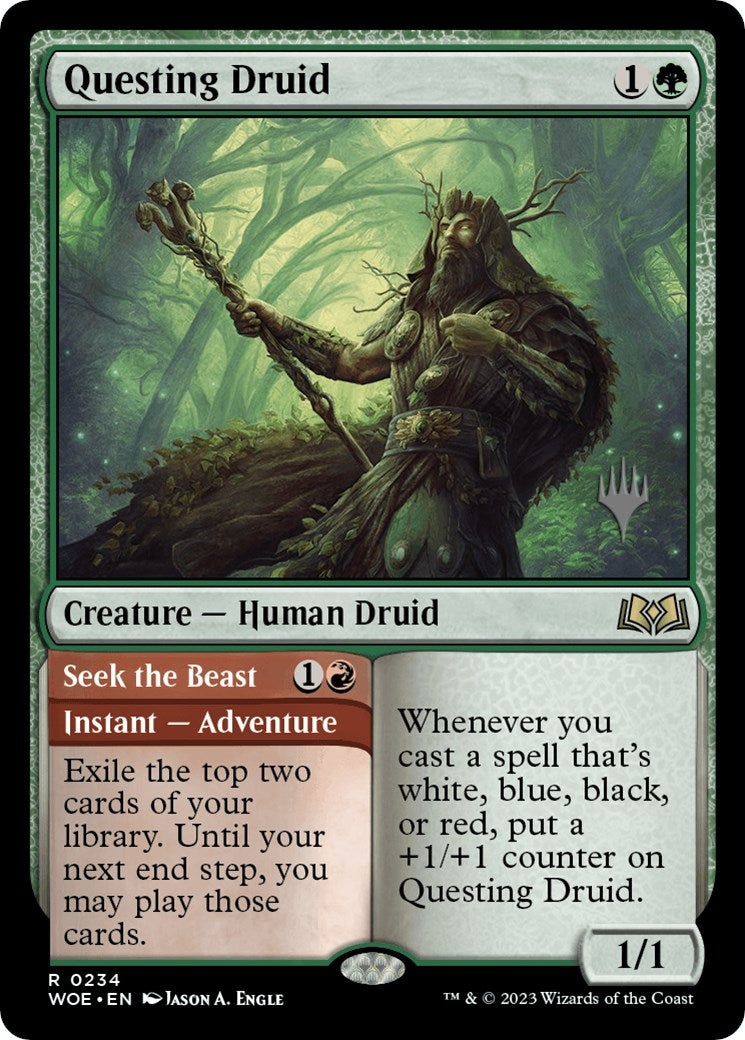 Questing Druid (Promo Pack) [Wilds of Eldraine Promos] | Jomio and Rueliete's Cards and Comics