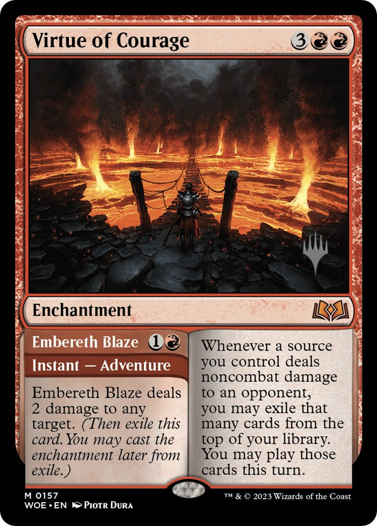 Virtue of Courage //Embereth Blaze (Promo Pack) [Wilds of Eldraine Promos] | Jomio and Rueliete's Cards and Comics