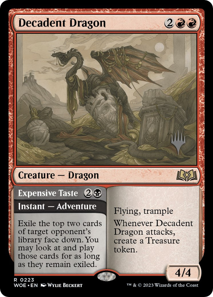 Decadent Dragon // Expensive Taste (Promo Pack) [Wilds of Eldraine Promos] | Jomio and Rueliete's Cards and Comics