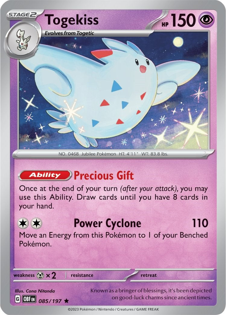 Togekiss (085/197) (Theme Deck Exclusive) [Scarlet & Violet: Obsidian Flames] | Jomio and Rueliete's Cards and Comics