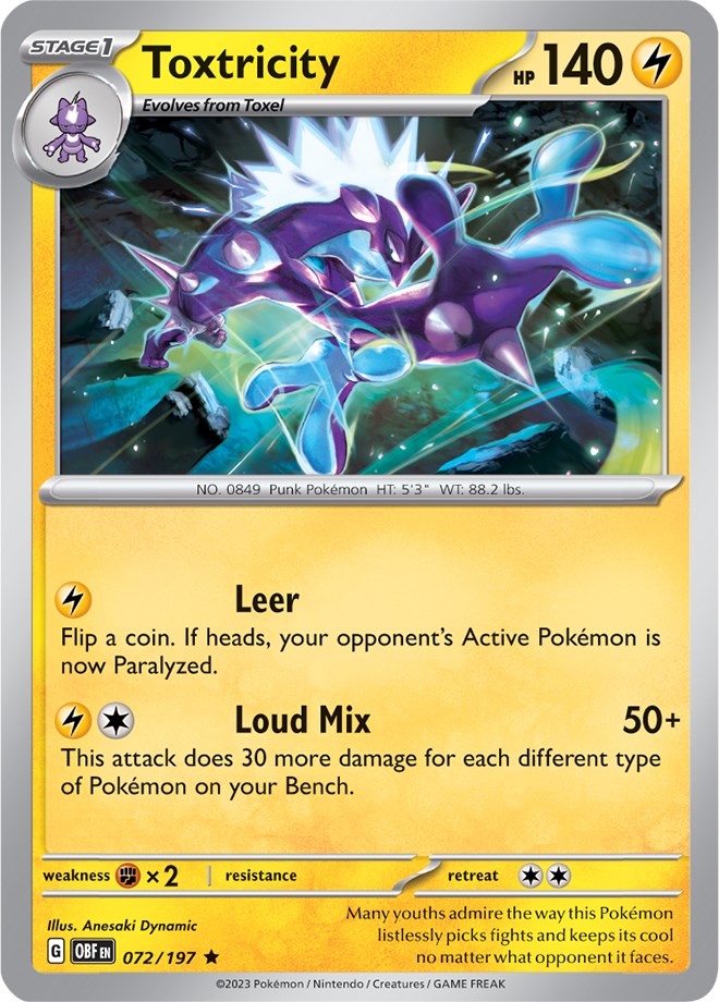 Toxtricity (072/197) (Theme Deck Exclusive) [Scarlet & Violet: Obsidian Flames] | Jomio and Rueliete's Cards and Comics