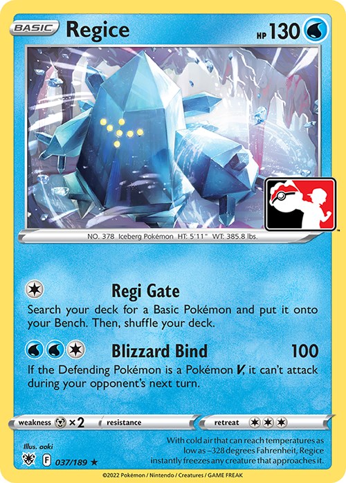 Regice (037/189) [Prize Pack Series Three] | Jomio and Rueliete's Cards and Comics