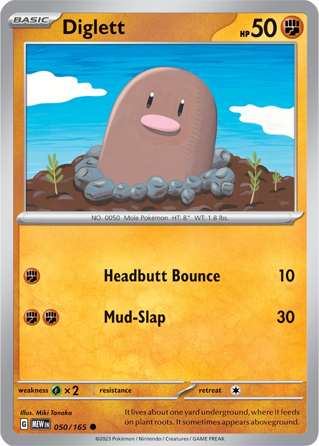 Diglett (050/165) [Scarlet & Violet 151] | Jomio and Rueliete's Cards and Comics