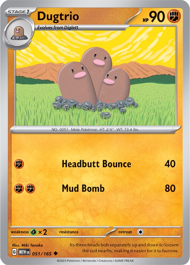 Dugtrio (051/165) [Scarlet & Violet 151] | Jomio and Rueliete's Cards and Comics