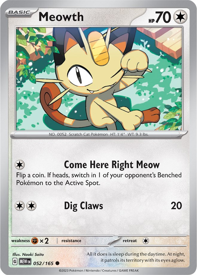 Meowth (052/165) [Scarlet & Violet 151] | Jomio and Rueliete's Cards and Comics
