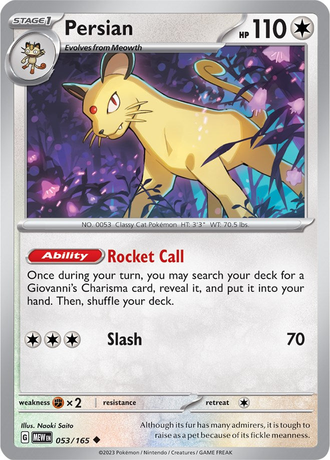 Persian (053/165) [Scarlet & Violet 151] | Jomio and Rueliete's Cards and Comics