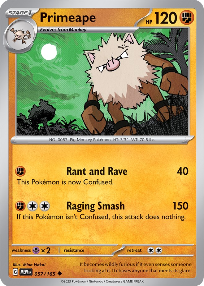 Primeape (057/165) [Scarlet & Violet 151] | Jomio and Rueliete's Cards and Comics