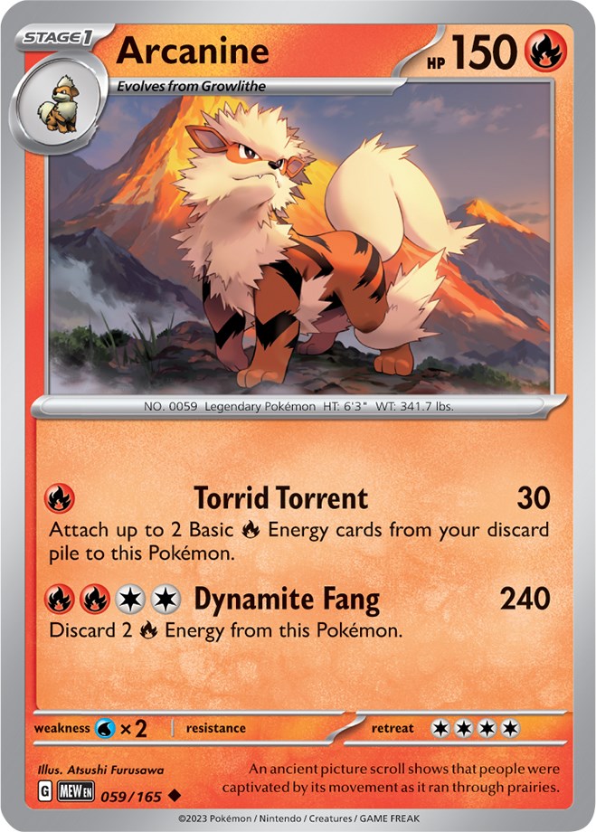 Arcanine (059/165) [Scarlet & Violet 151] | Jomio and Rueliete's Cards and Comics