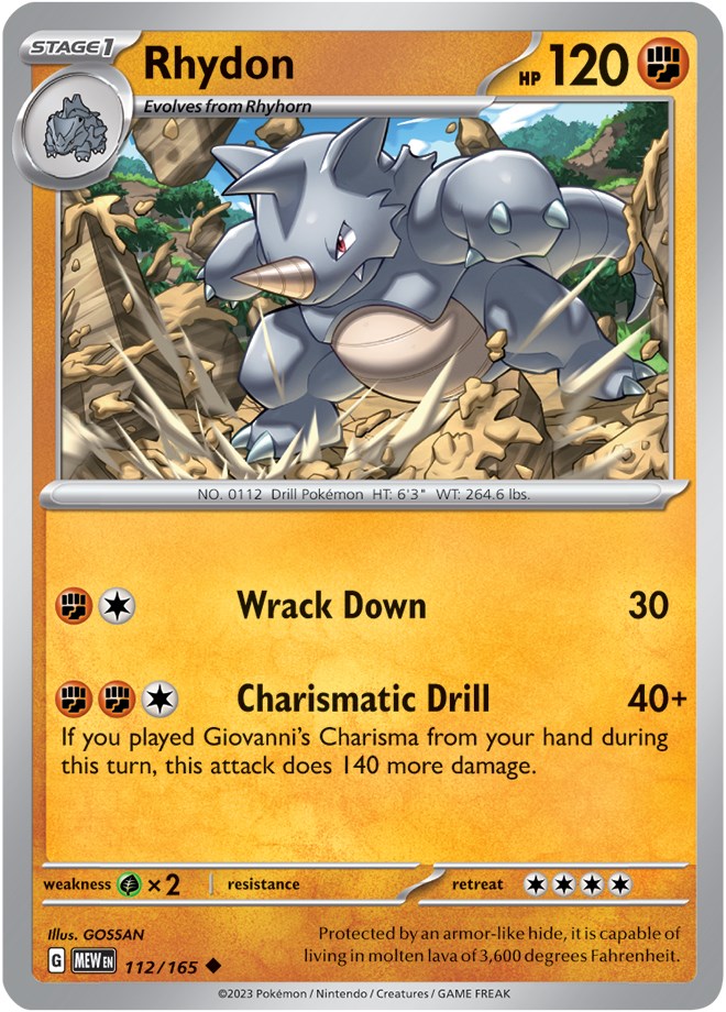 Rhydon (112/165) [Scarlet & Violet 151] | Jomio and Rueliete's Cards and Comics