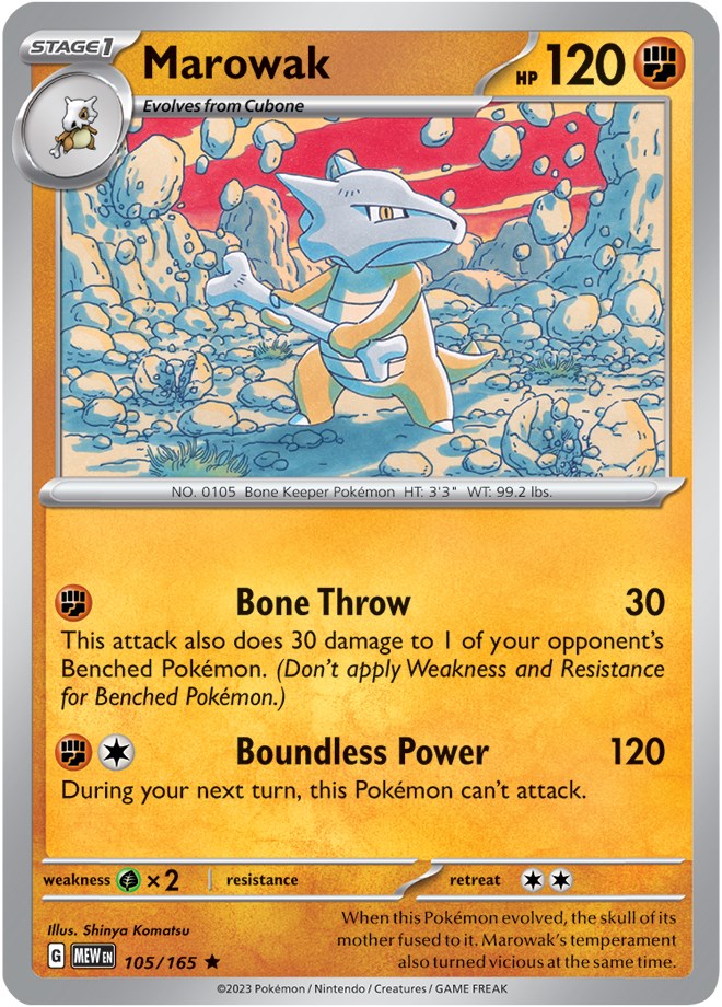 Marowak (105/165) [Scarlet & Violet 151] | Jomio and Rueliete's Cards and Comics