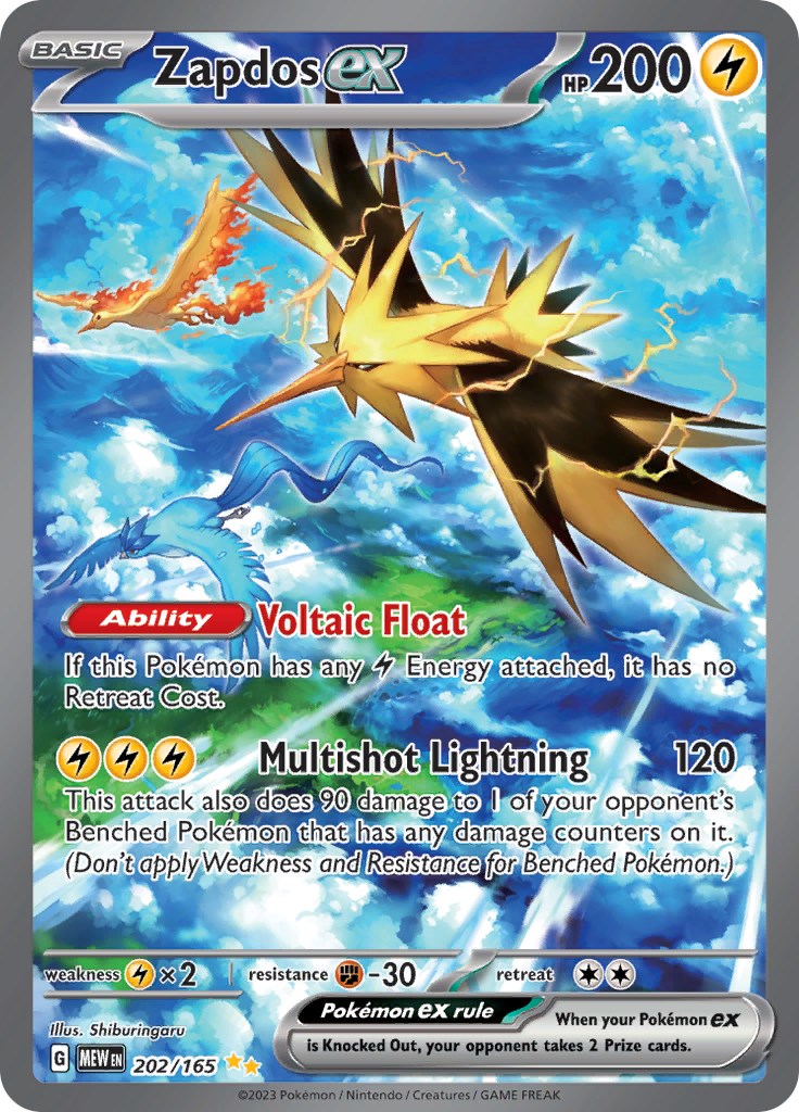 Zapdos ex (202/165) [Scarlet & Violet 151] | Jomio and Rueliete's Cards and Comics