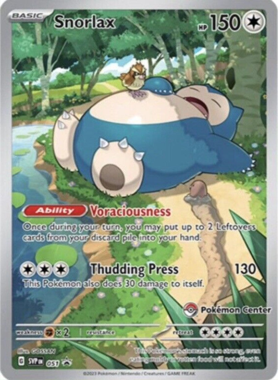 Snorlax (051) (Pokemon Center Exclusive) [Scarlet & Violet: Black Star Promos] | Jomio and Rueliete's Cards and Comics