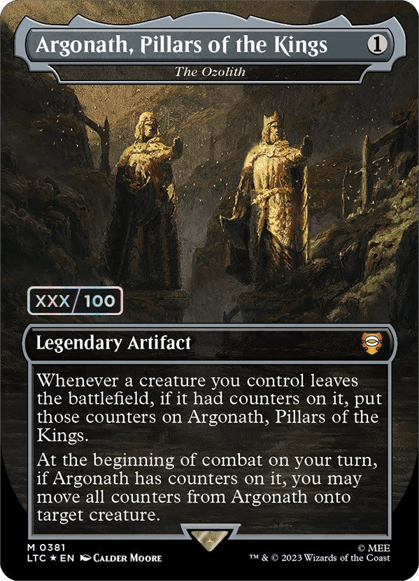 Argonath, Pillars of the Kings - The Ozolith (Borderless) (Serialized) [The Lord of the Rings: Tales of Middle-Earth Commander] | Jomio and Rueliete's Cards and Comics