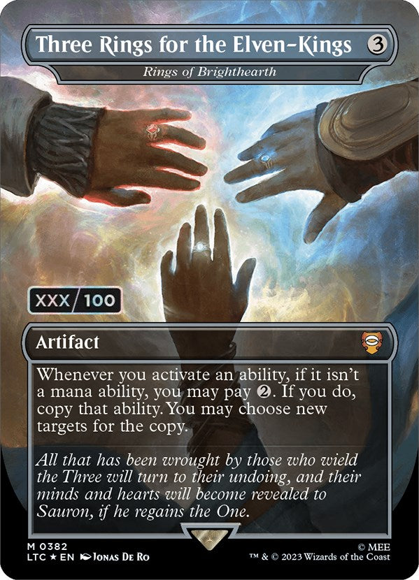 Three Rings for the Elven-Kings - Rings of Brighthearth (Borderless) (Serialized) [The Lord of the Rings: Tales of Middle-Earth Commander] | Jomio and Rueliete's Cards and Comics