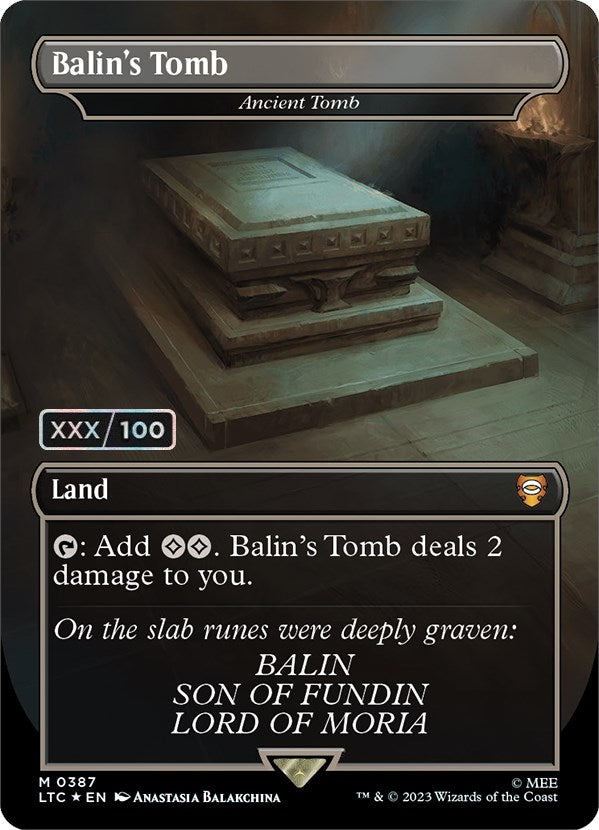 Balin's Tomb - Ancient Tomb (Borderless) (Serialized) [The Lord of the Rings: Tales of Middle-Earth Commander] | Jomio and Rueliete's Cards and Comics
