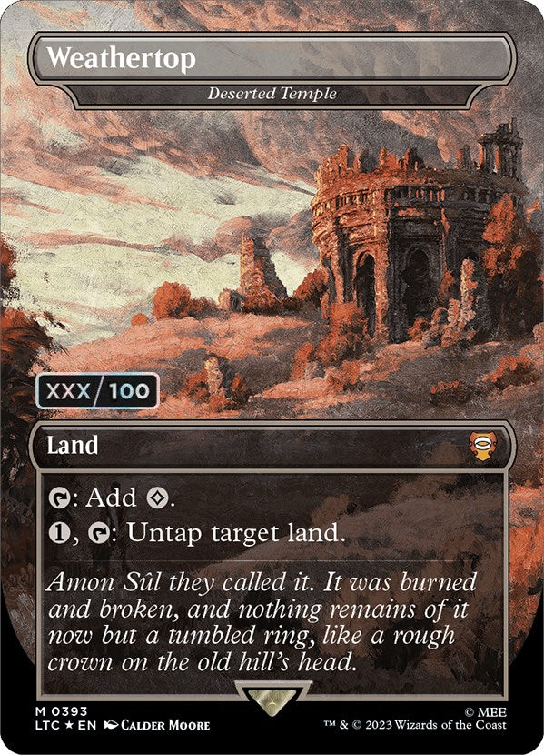 Weathertop - Deserted Temple (Borderless) (Serialized) [The Lord of the Rings: Tales of Middle-Earth Commander] | Jomio and Rueliete's Cards and Comics