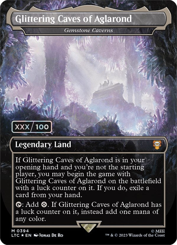 Glittering Caves of Aglarond - Gemstone Caverns (Borderless) (Serialized) [The Lord of the Rings: Tales of Middle-Earth Commander] | Jomio and Rueliete's Cards and Comics