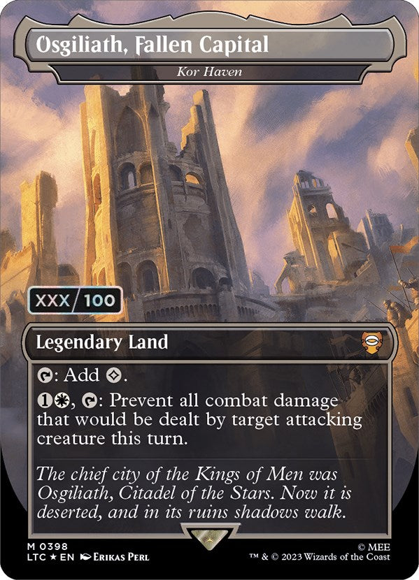 Osgiliath, Fallen Capital - Kor Haven (Borderless) (Serialized) [The Lord of the Rings: Tales of Middle-Earth Commander] | Jomio and Rueliete's Cards and Comics