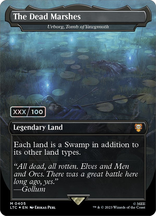 The Dead Marshes - Urborg, Tomb of Yawgmoth (Borderless) (Serialized) [The Lord of the Rings: Tales of Middle-Earth Commander] | Jomio and Rueliete's Cards and Comics