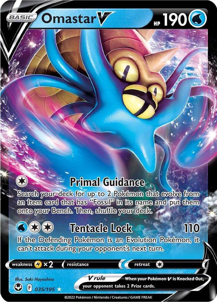 Omastar V (035/195) [Sword & Shield: Silver Tempest] | Jomio and Rueliete's Cards and Comics