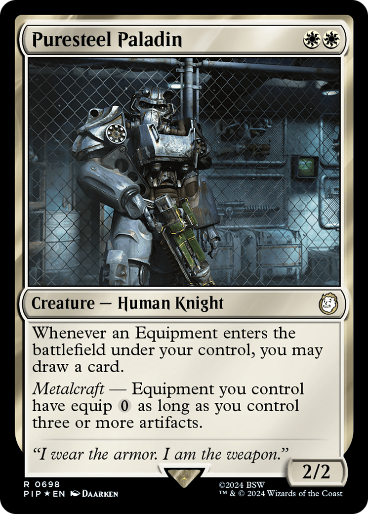 Puresteel Paladin (Surge Foil) [Fallout] | Jomio and Rueliete's Cards and Comics