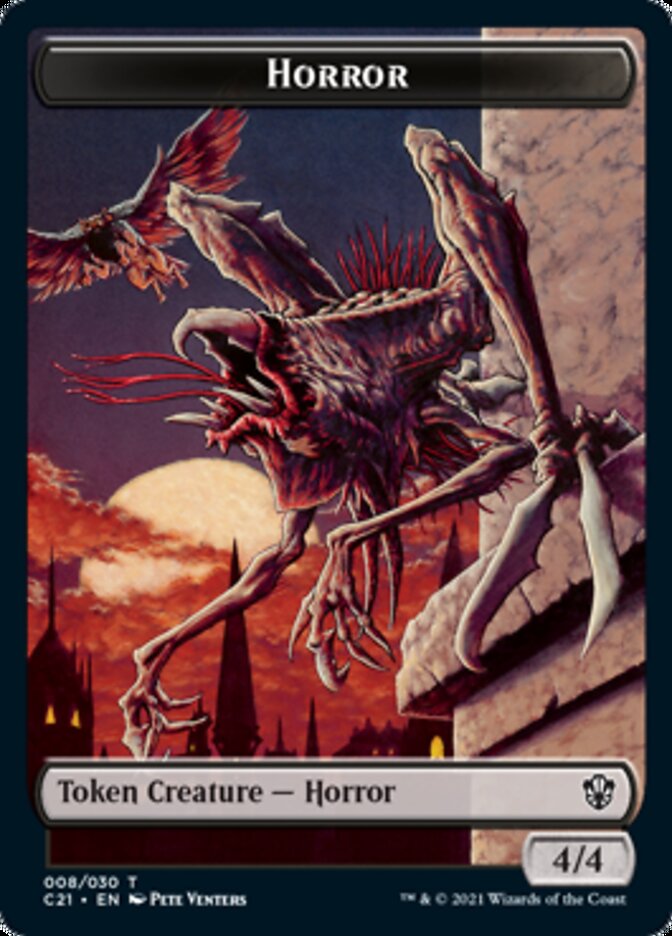 Zombie // Horror Double-Sided Token [Commander 2021 Tokens] | Jomio and Rueliete's Cards and Comics