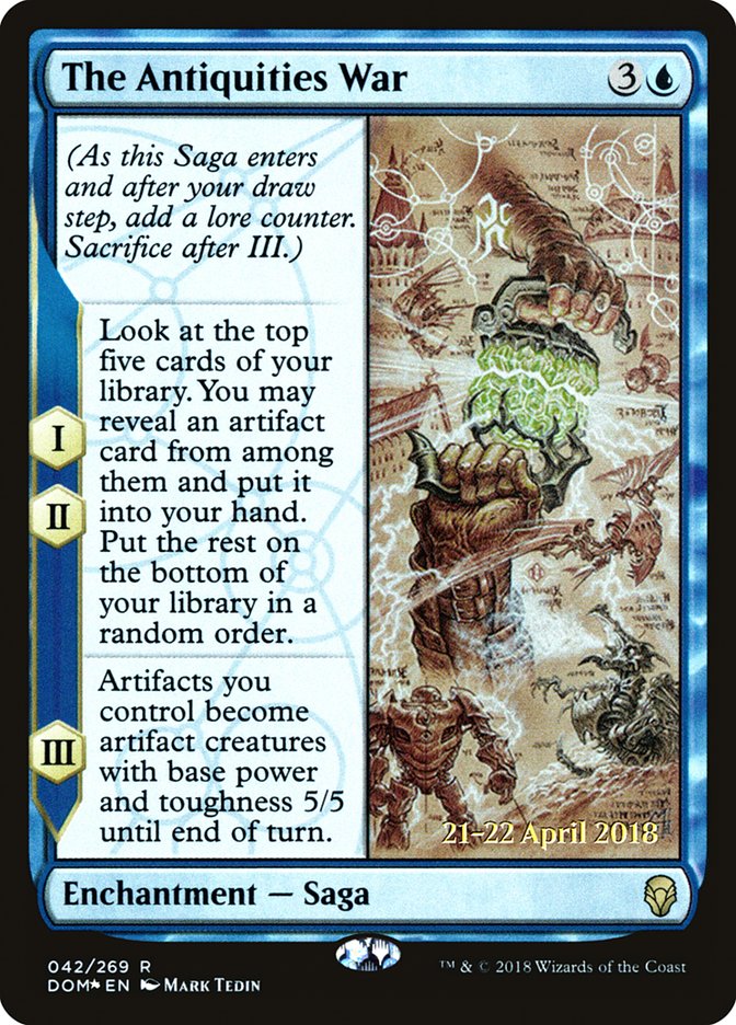 The Antiquities War [Dominaria Prerelease Promos] | Jomio and Rueliete's Cards and Comics
