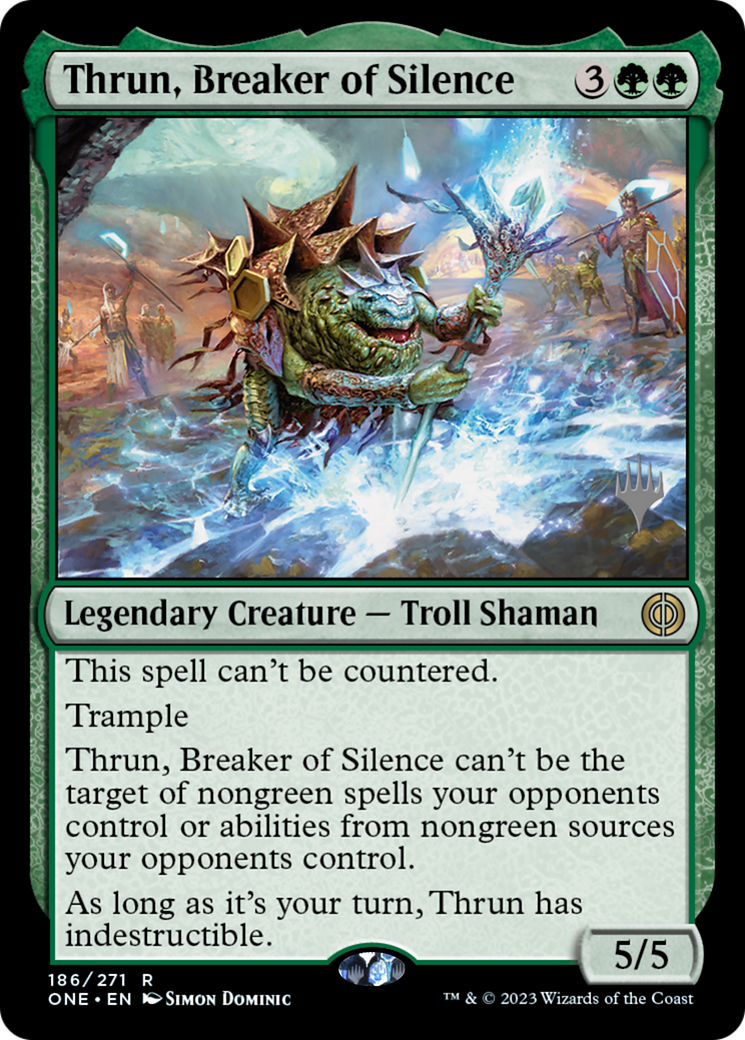 Thrun, Breaker of Silence (Promo Pack) [Phyrexia: All Will Be One Promos] | Jomio and Rueliete's Cards and Comics