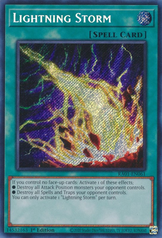 Lightning Storm [RA01-EN061] Secret Rare | Jomio and Rueliete's Cards and Comics