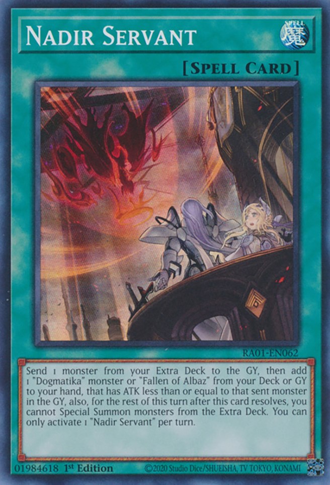 Nadir Servant [RA01-EN062] Super Rare | Jomio and Rueliete's Cards and Comics