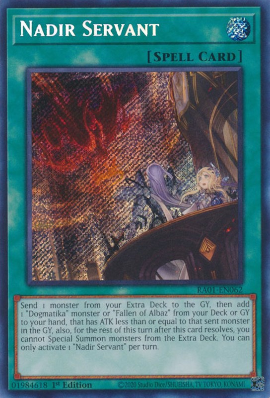Nadir Servant [RA01-EN062] Secret Rare | Jomio and Rueliete's Cards and Comics