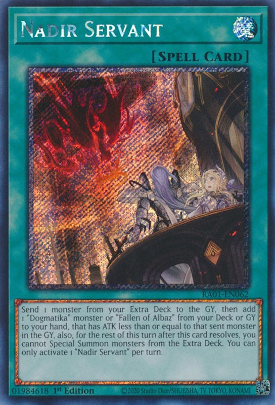 Nadir Servant [RA01-EN062] Platinum Secret Rare | Jomio and Rueliete's Cards and Comics