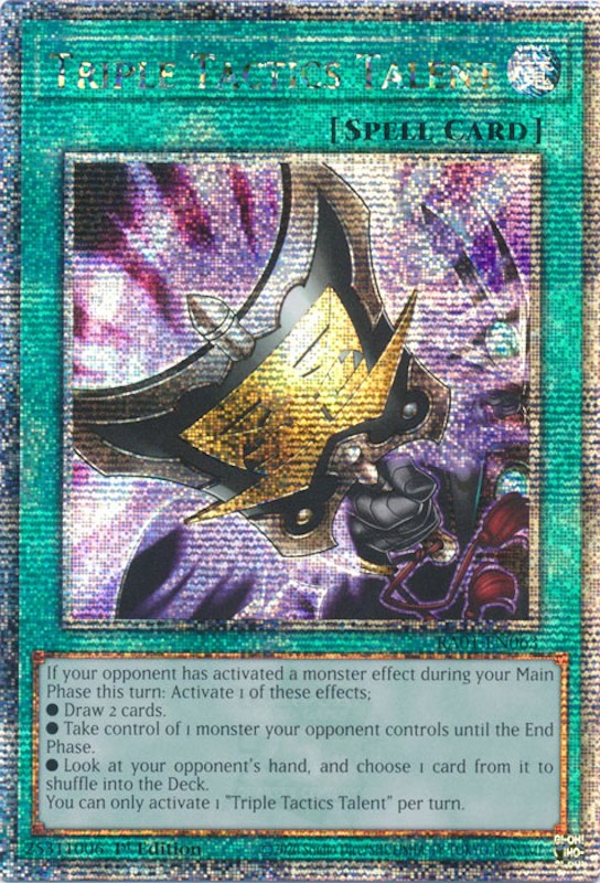 Triple Tactics Talent [RA01-EN063] Quarter Century Secret Rare | Jomio and Rueliete's Cards and Comics