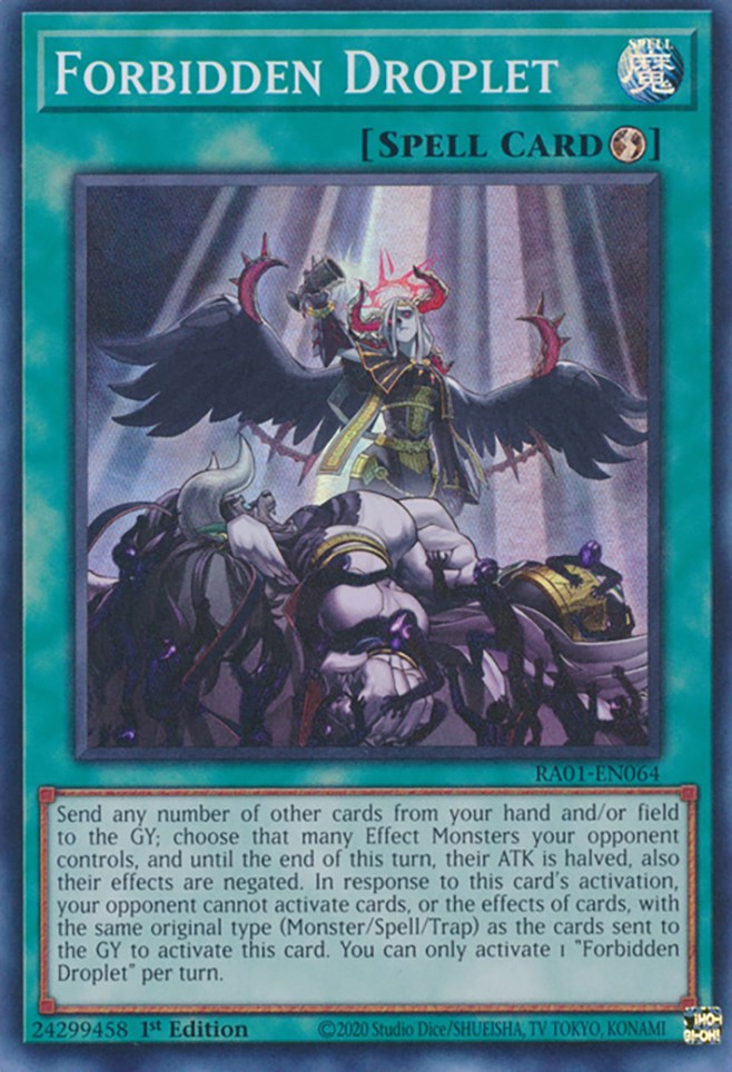 Forbidden Droplet [RA01-EN064] Super Rare | Jomio and Rueliete's Cards and Comics