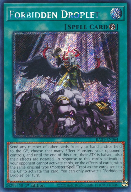 Forbidden Droplet [RA01-EN064] Platinum Secret Rare | Jomio and Rueliete's Cards and Comics