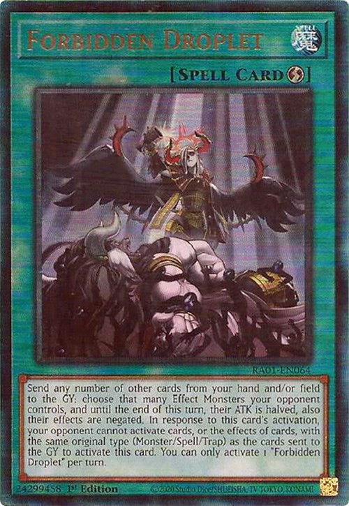 Forbidden Droplet [RA01-EN064] Prismatic Ultimate Rare | Jomio and Rueliete's Cards and Comics