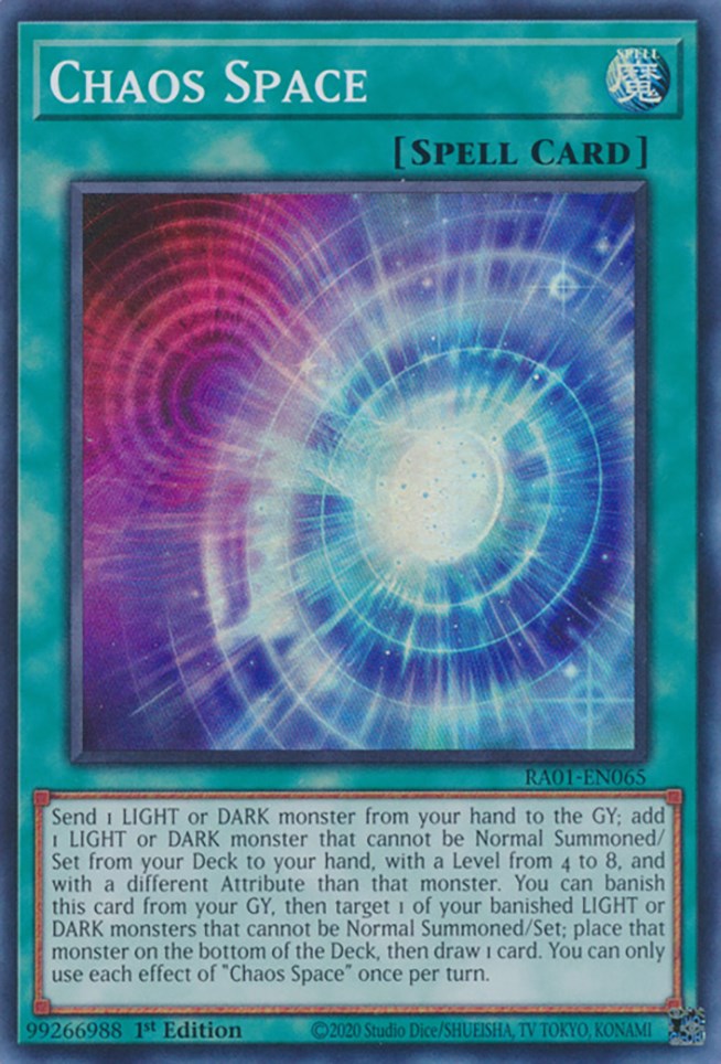 Chaos Space [RA01-EN065] Super Rare | Jomio and Rueliete's Cards and Comics