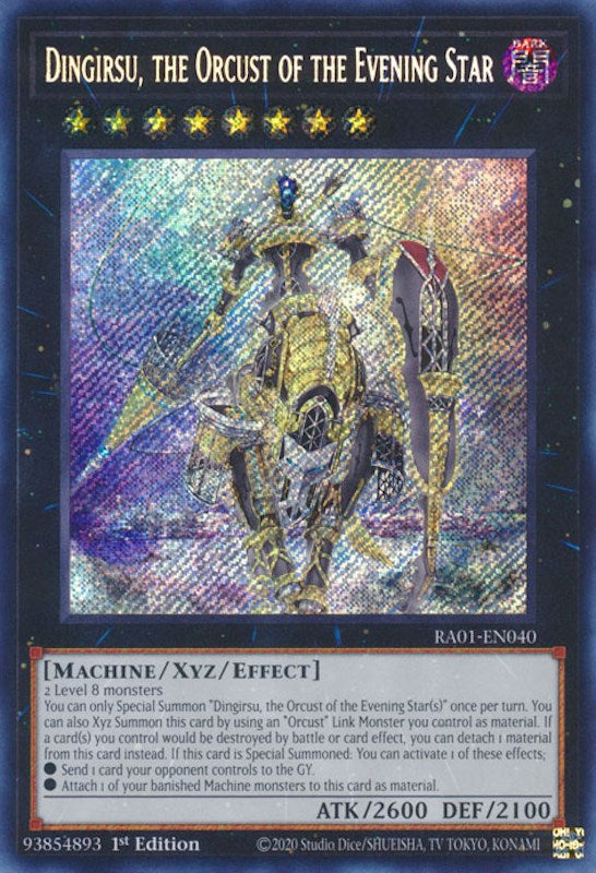 Dingirsu, the Orcust of the Evening Star [RA01-EN040] Secret Rare | Jomio and Rueliete's Cards and Comics