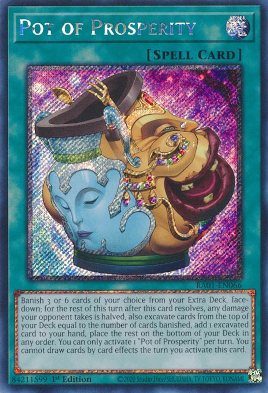 Pot of Prosperity [RA01-EN066] Platinum Secret Rare | Jomio and Rueliete's Cards and Comics
