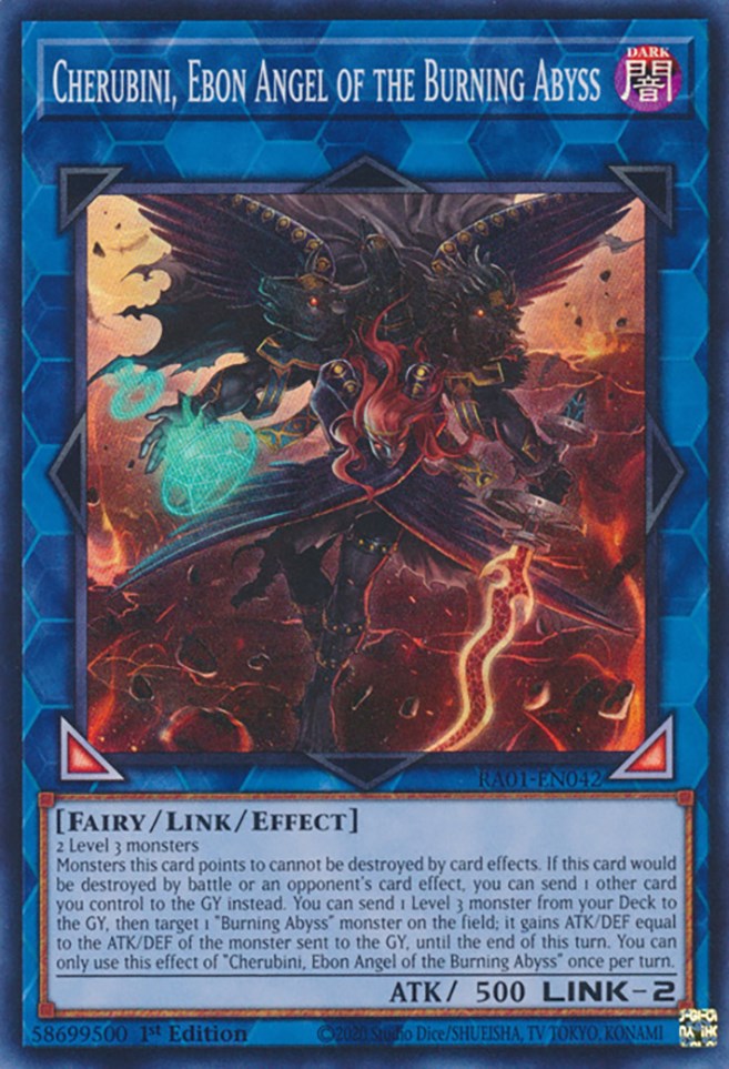 Cherubini, Ebon Angel of the Burning Abyss [RA01-EN042] Super Rare | Jomio and Rueliete's Cards and Comics