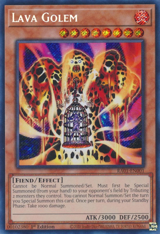 Lava Golem [RA01-EN001] Secret Rare | Jomio and Rueliete's Cards and Comics