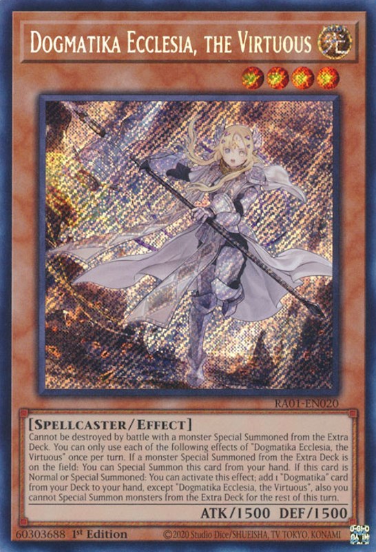 Dogmatika Ecclesia, the Virtuous [RA01-EN020] Secret Rare | Jomio and Rueliete's Cards and Comics