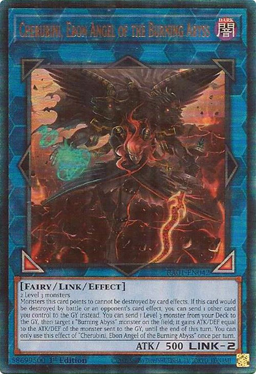 Cherubini, Ebon Angel of the Burning Abyss [RA01-EN042] Prismatic Ultimate Rare | Jomio and Rueliete's Cards and Comics