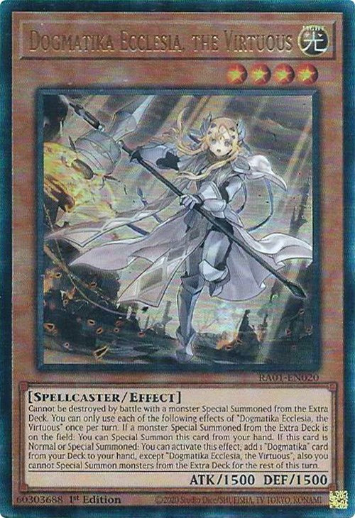 Dogmatika Ecclesia, the Virtuous [RA01-EN020] Prismatic Ultimate Rare | Jomio and Rueliete's Cards and Comics