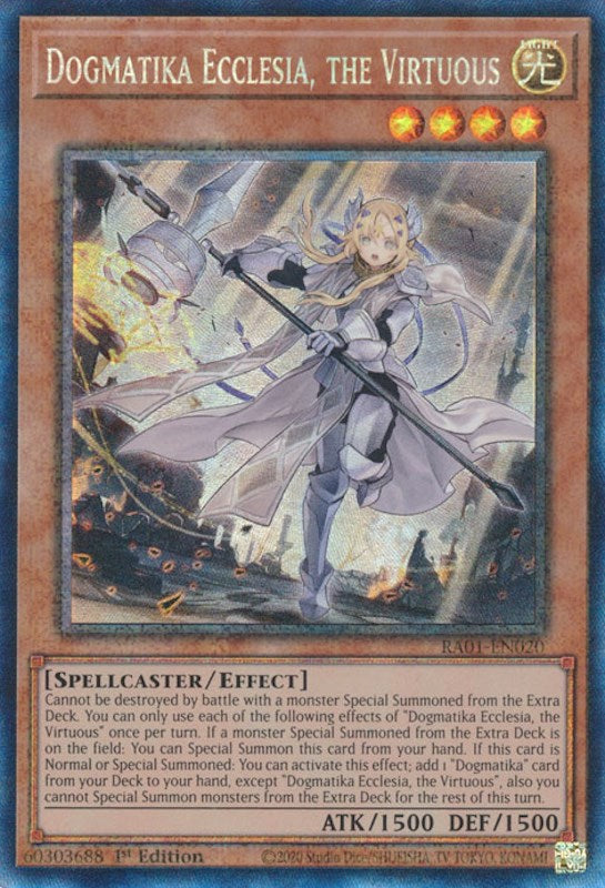 Dogmatika Ecclesia, the Virtuous [RA01-EN020] Prismatic Collector's Rare | Jomio and Rueliete's Cards and Comics