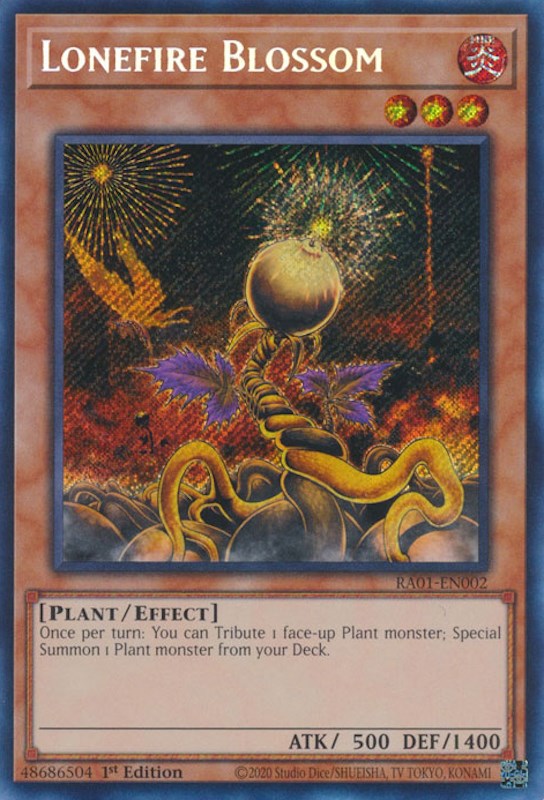 Lonefire Blossom [RA01-EN002] Secret Rare | Jomio and Rueliete's Cards and Comics