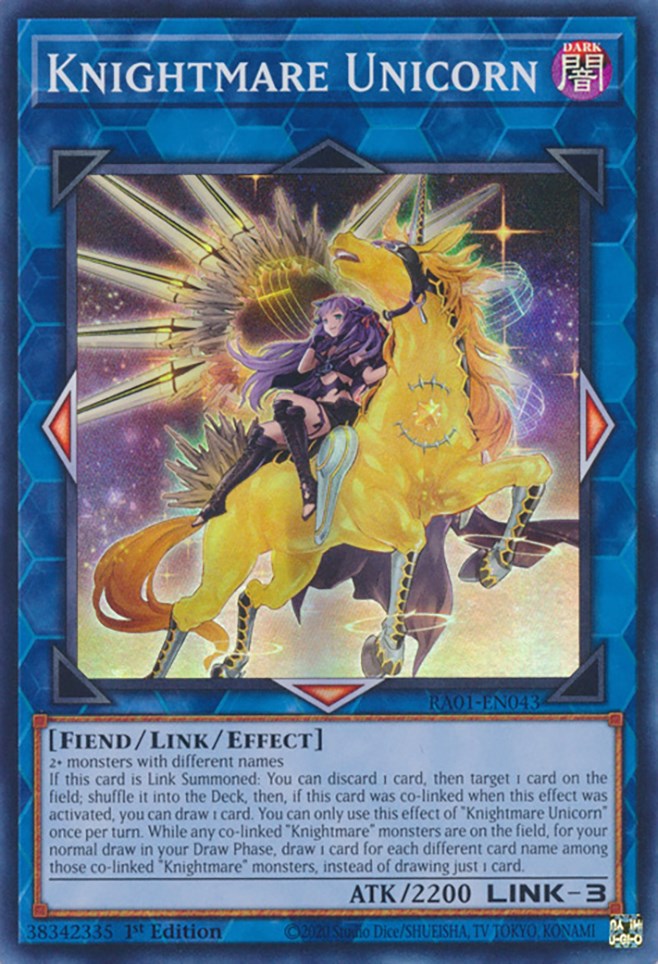 Knightmare Unicorn (Alternate Art) [RA01-EN043] Super Rare | Jomio and Rueliete's Cards and Comics