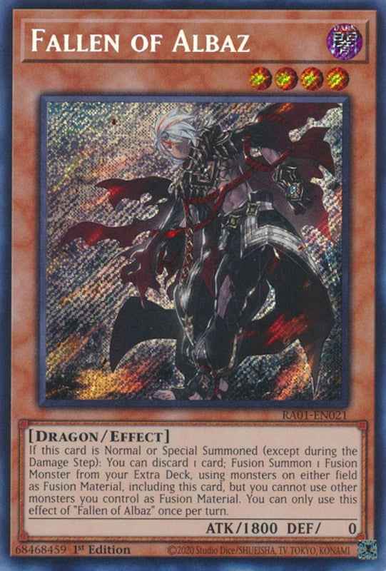 Fallen of Albaz [RA01-EN021] Secret Rare | Jomio and Rueliete's Cards and Comics