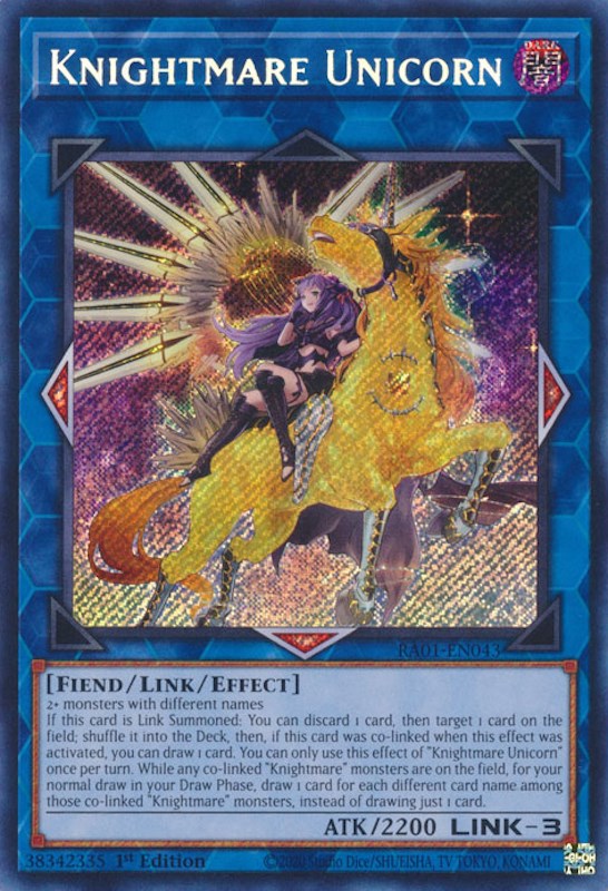 Knightmare Unicorn (Alternate Art) [RA01-EN043] Secret Rare | Jomio and Rueliete's Cards and Comics
